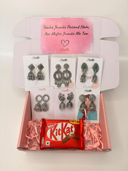 Set of 6 High Quality Jhumkas With a Free Personalised Card