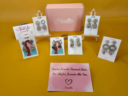 Set of 6 High Quality Jhumkas With a Free Personalised Card