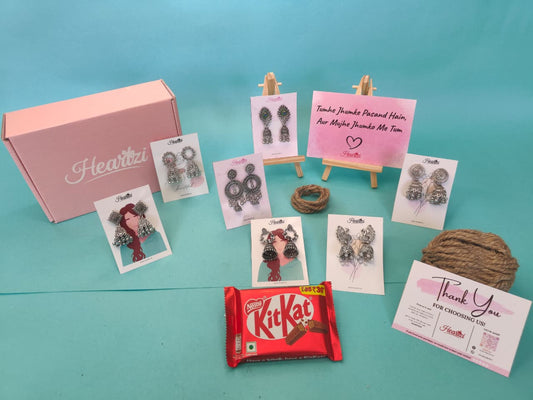 Love Box – 7 Premium Quality Jhumkas, Chocolate & Free Personalised Card